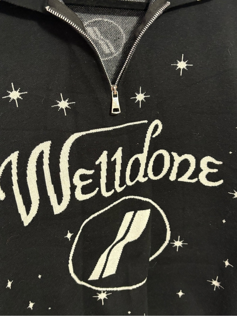 We11done Black Half-Zip Graphic Knit Sweater - Picture 2 of 8